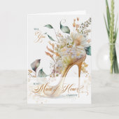 Carte Maid of Honor Request Botanical Wedding Shoe (Devant)