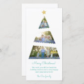 Carte maigre de vacances d'arbre de Noël de trois (Devant / Derrière)