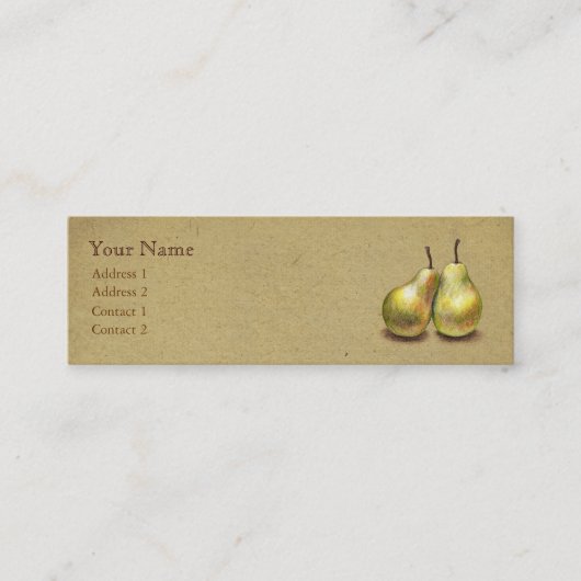 Carte maigre faite sur commande de poires d'or (Devant)