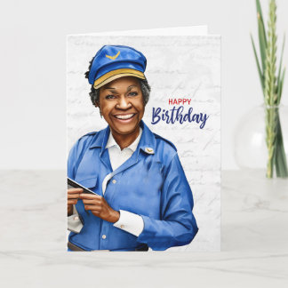 Carte Mail Carrier African American Female Birthday