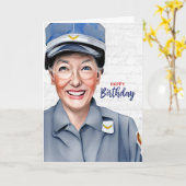 Carte Mail Carrier Caucasian Female Postal Birthday (Fleur jaune)
