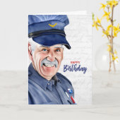 Carte Mail Carrier Caucasian Male Male Postal Birthday (Fleur jaune)