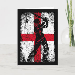 Carte Maillot de cricket avec drapeau d'Angleterre Suppo