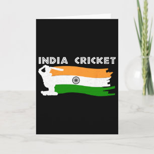 Carte Maillot de cricket d'Inde avec cadeau de drapeau i