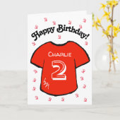 Carte maillot de football rouge du 2e anniversaire du ga (Fleur jaune)