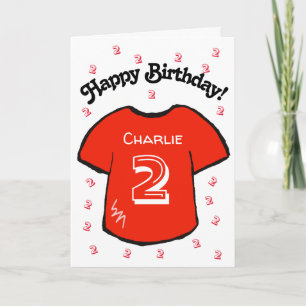 Carte maillot de football rouge du 2e anniversaire du ga