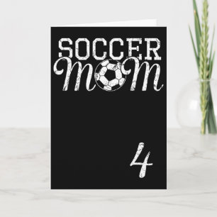 Carte Maillot de Soccer Mom Numéro 4 Joueur préféré #4 É
