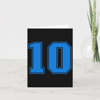 Carte Maillot d'équipe sportive bleue numéro #10 tri-ble
