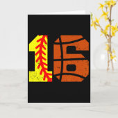 Carte Maillot numéro 16 Softll Sketll Drôle de 16e anniv (Fleur jaune)