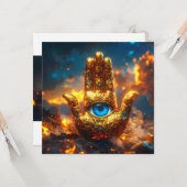 CARTE MAIN DE HAMSA - ZEN BOUDDHISME (Devant/Arrière en situation)