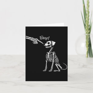 Carte Main de squelette caressant un chien Chiot mignon