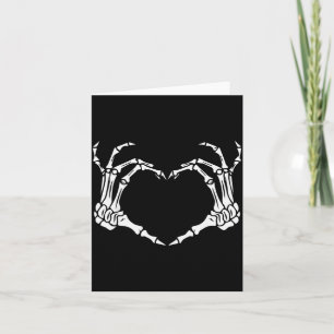 Carte Main de squelette cœur Halloween os drôles d'amour