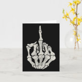 Carte Main de squelette doigt du milieu pour vintage crâ (Fleur jaune)