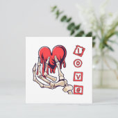 Carte Main de squelette symbolique de l'amour offrant un (Debout devant)