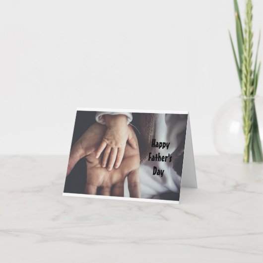 Carte Main d'Enfant avec Main de Papa (Devant)