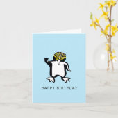 Carte Main dessinée - PENGUIN - Faune - Nature (Fleur jaune)