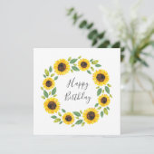 Carte Main Painted Watercolor Sunflower (Debout devant)