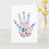 Carte Main sociale de réseau (Fleur jaune)