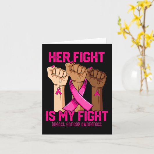 Carte Main Son Combat Est Mon Combat Conscience Du Cance (Fleur jaune)