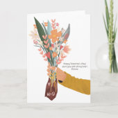 Carte Main tenant un bouquet floral de la Saint-Valentin (Devant)