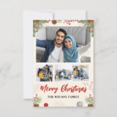 Carte Main tirée Joyeux Noël Quatre photos Collage (Devant)