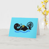 Carte Main tirée - Sea OTTER - Conservation - Nature - (Fleur jaune)