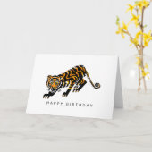 Carte Main tirée - TIGER - Faune - Nature (Fleur jaune)