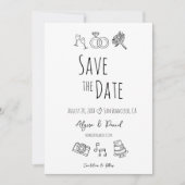 Carte Main Whimsical dessinée Minimal noir blanc unique (Devant)