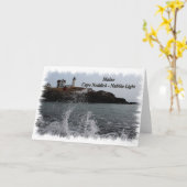 Carte Maine Cape Neddick - Nubble Light (Fleur jaune)