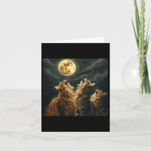 Carte Maine Coon Howl Sur Moon Amoureux des chats