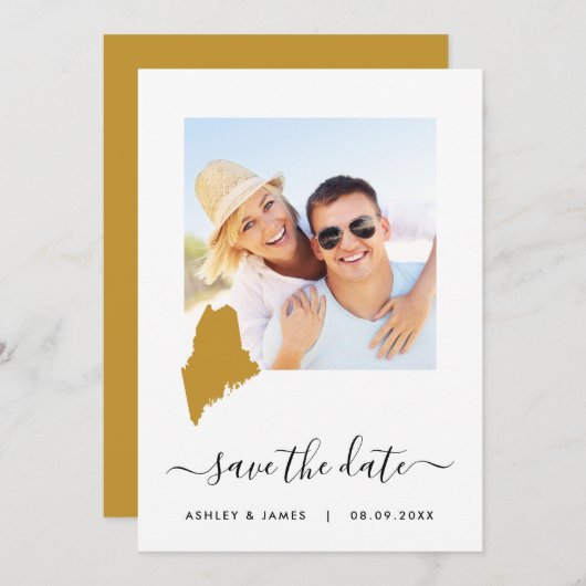 Carte Maine Mariage photo Enregistrer la carte Dat (Devant / Derrière)