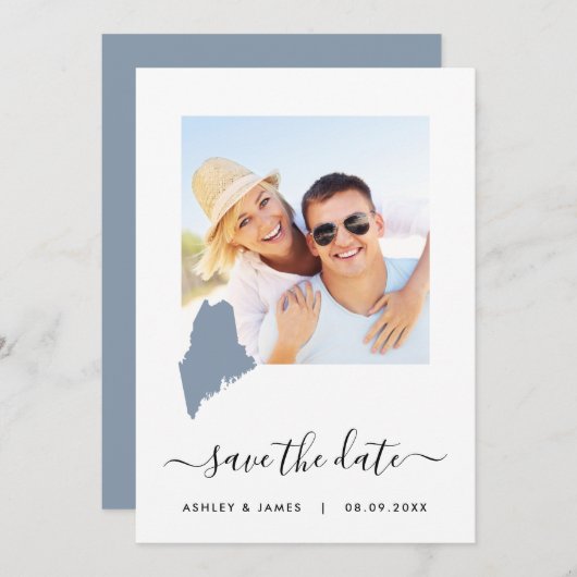 Carte Maine Mariage photo Enregistrer la carte Dat (Devant / Derrière)