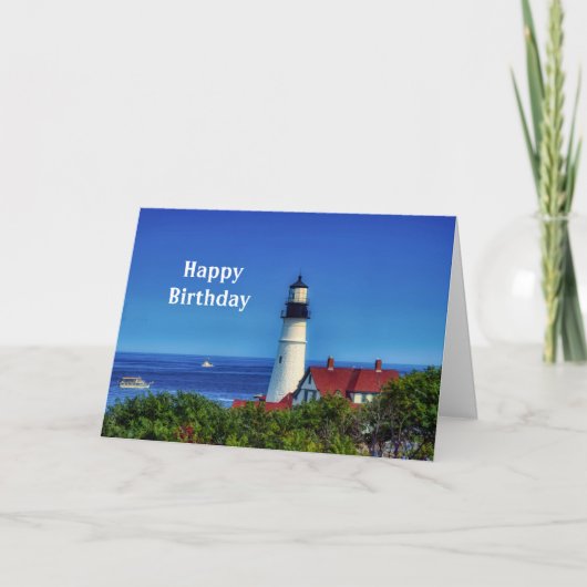 Carte Maine Portland Head Light Photo Anniversaire (Devant)
