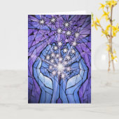 Carte Mains de lumière (Fleur jaune)