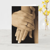 Carte Mains de nouveaux mariés, félicitations (Fleur jaune)