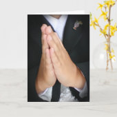 Carte Mains de prière (Fleur jaune)