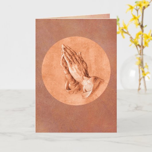 Carte Mains de prière (Fleur jaune)