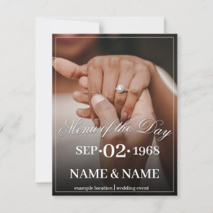Carte Mains d'un couple de mariage de couleur avec annea