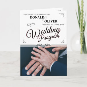 Carte Mains d'un couple de Mariages gais avec anneaux