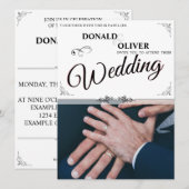 Carte Mains d'un couple de Mariages gais avec anneaux (Devant / Derrière)