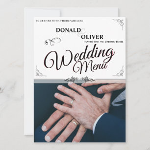 Carte Mains d'un couple gay de mariage avec des anneaux