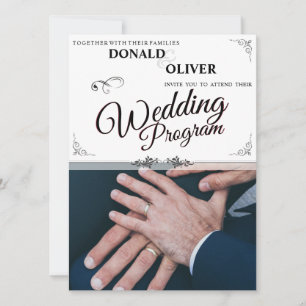 Carte Mains d'un couple gay de mariage avec des anneaux