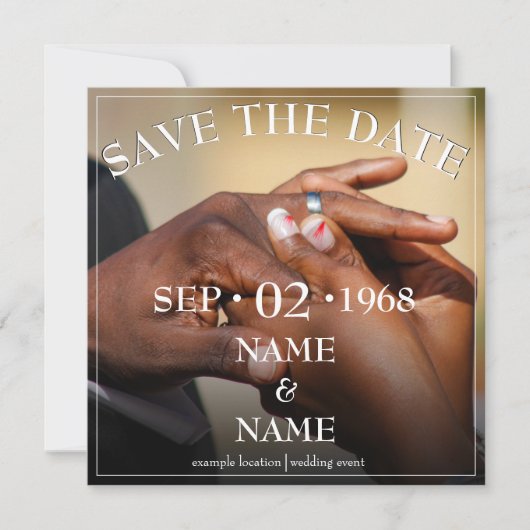 Carte Mains d'un couple mariage avec anneau (Devant)