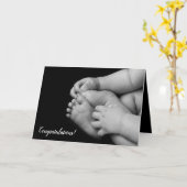 Carte Mains et pieds de bébé (Fleur jaune)