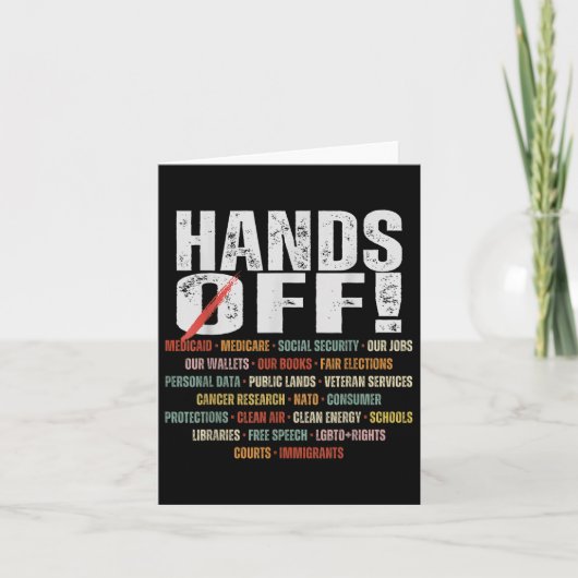 Carte Mains Rétro De Manifestation Terres Publiques Medi (Devant)