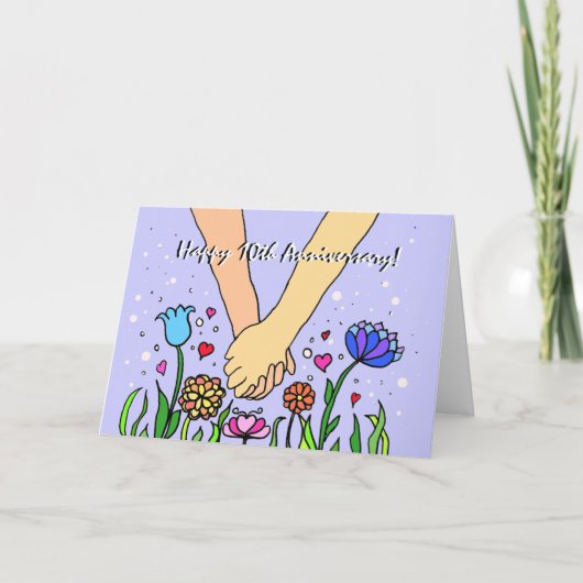 Carte Mains romantiques - datation / cadeau anniversaire (Devant)