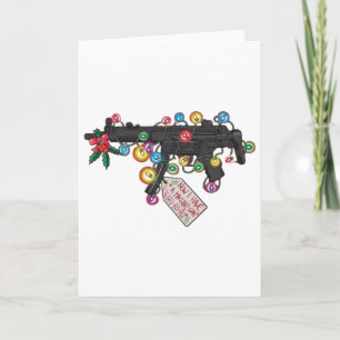 Carte Maintenant j'ai une lumière de Noël mitrailleuse