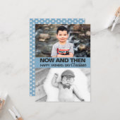 Carte Maintenant & puis photos garçon fils garde fête de (Devant/Arrière en situation)