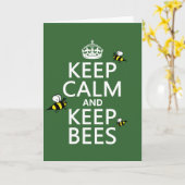 Carte Maintenez calme et gardez les abeilles - toutes (Fleur jaune)