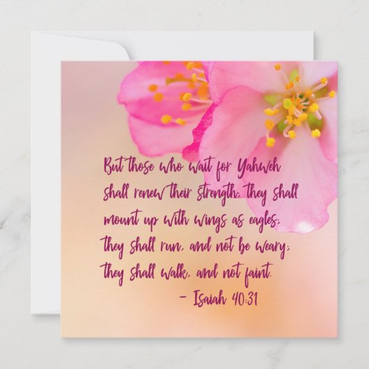 Carte Mais Ceux Qui Attendent L'Inspiration Florale Chré (Devant)